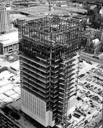 A view Rhodes Tower during construction