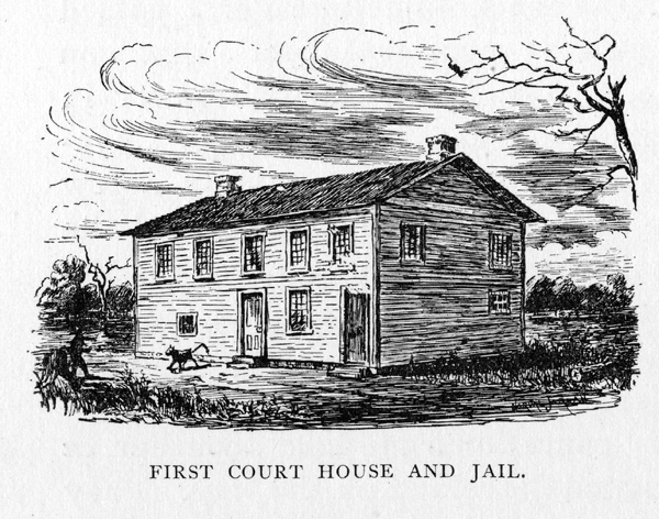 drawing of First Court House and Jail