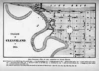 Village of Cleaveland in 1814 (Amos Spafford's Map of 1801, corrected by Alfred Kelley)