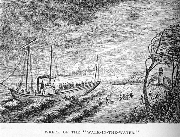 drawing of The Wreck of the Walk-in-the-Water