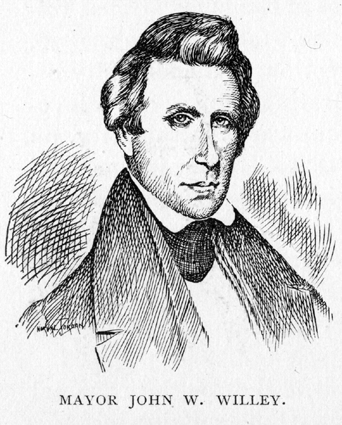 drawing of Mayor John W. Willey