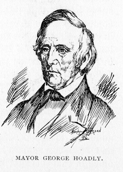 drawing of Mayor George Hoadly