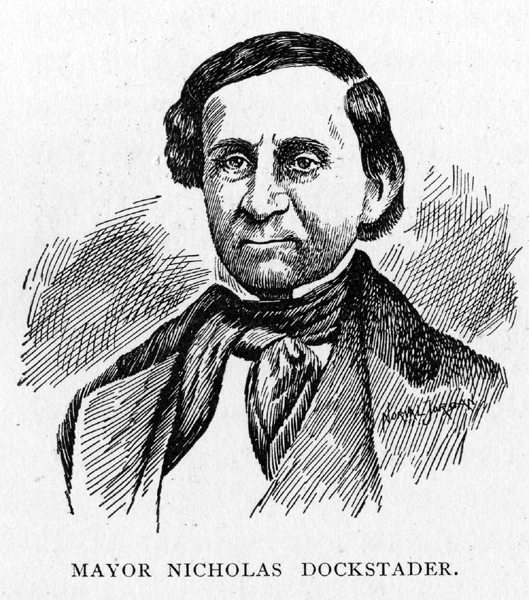 drawing of Mayor Nicholas Dockstader