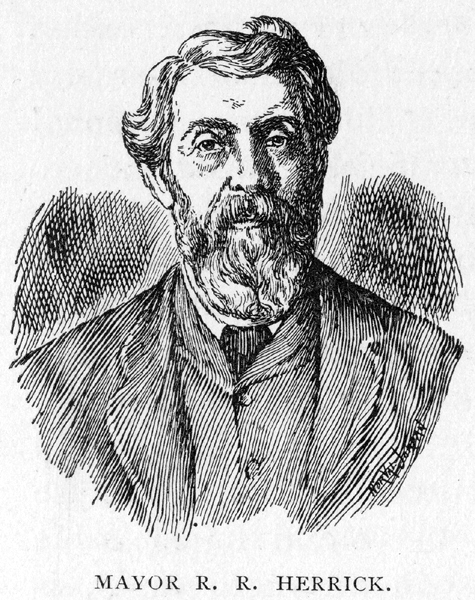 drawing of Mayor R. R. Herrick