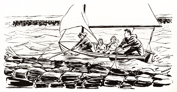 Drawing of family at Pymatuning Lake