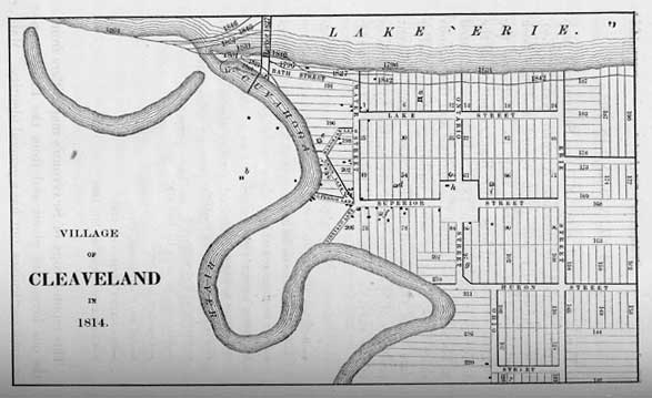 Map of the Village of Cleaveland in 1814