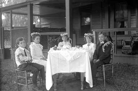 Children attending the birthday party of H. Louise Humphrey