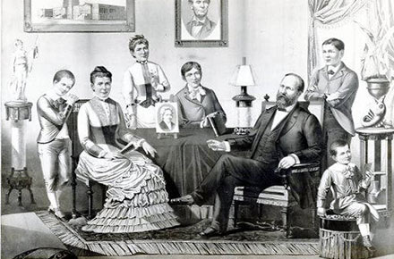 James A. Garfield and family, circa 1880