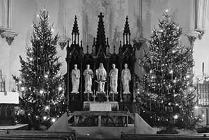 Christmas trees in the Chancel of Zion Lutheran Church