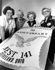 Bertha Modrzynski (third from left) with