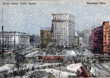 Public Square, winter scene, Cleveland, Ohio, ca., 1908