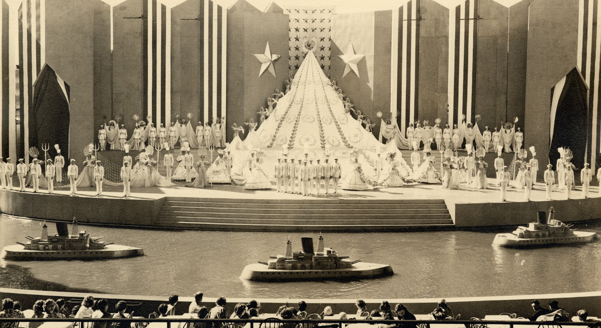 a revue at Billy Rose's Aquacade, part of the Great Lakes Exposition (1936-1937)
