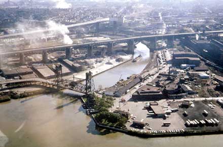 Aerial view of the Flats.