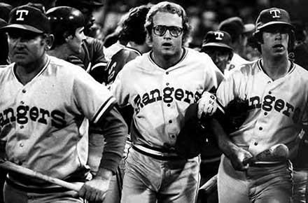 Texas Rangers ready to defend themselves from unruly Ten Cent Beer Night fans, 1974 (Paul Tepley)