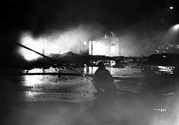 Battling fires during Glenville riots of 1968