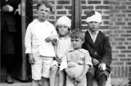 Young victims of the Lorain tornado, 1924