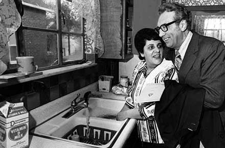Mayor-elect Ralph J. Perk and his wife Lucille in their kitchen