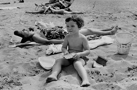 Boy playing in sand, Mentor Headlands, 1968.