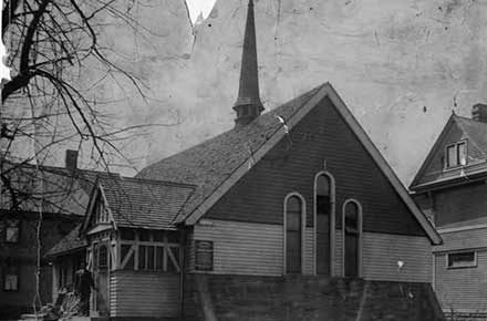 The original Cleveland Play House building, a Cedar Ave. church, 1916.