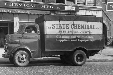 State Chemical truck outside 2435 Superior Ave. building