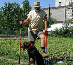 Carl Skalak and friend at Blue Pike Farm