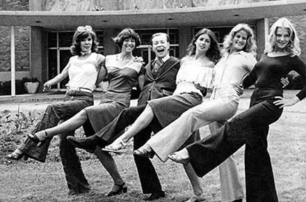 (John Kenley in front of Packard Music Hall, 1977