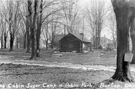 Log Cabin Sugar Camp in Public Park. Burton, Ohio, 1937