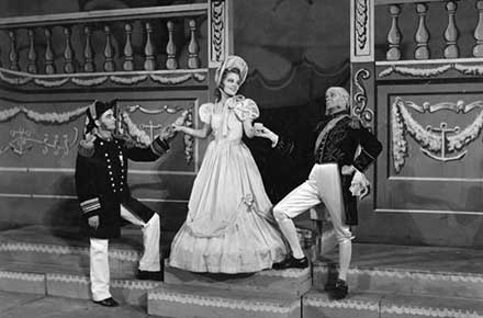 Ted Korosy, Elizabeth Langley, and Paul Randall in H.M.S. Pinafore, 1942.