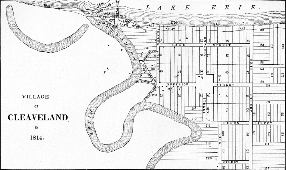Alfred Kelley's 1814 map of Cleveland