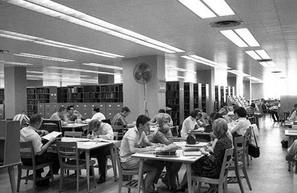 The Library in Stilwell Hall, ca.1968.