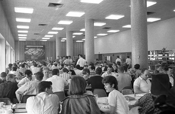 The cafeteria in Stilwell Hall, ca.1968.
