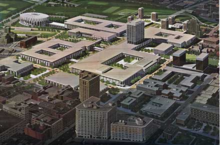 Drawing of CSU's original campus master plan