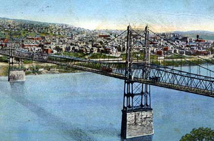 Bird's-eye view of East Liverpool, Ohio, showing Newell, Bridge
