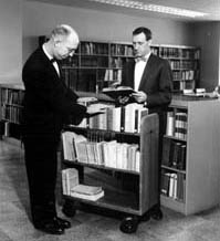 Dr. Richard Small and Emil J. Stefancic, Librarian