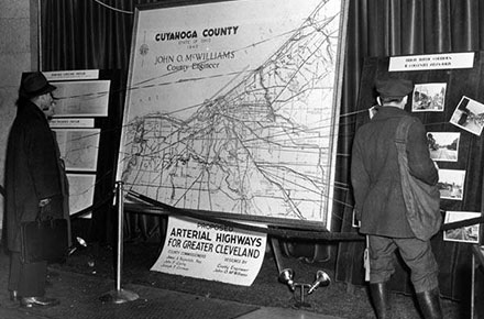 Proposed arterial highways for Greater Cleveland exhibit, 1940