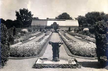 Formal Garden with greenhouse at Glenallen.