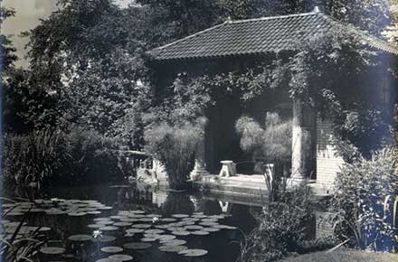 Pavilion and lily pond at Glenallen.