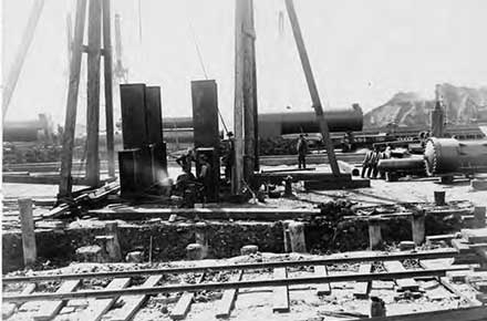 Construction of two Hulett Unloaders on Dock 4.