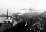 Ore freighters unloading their cargo