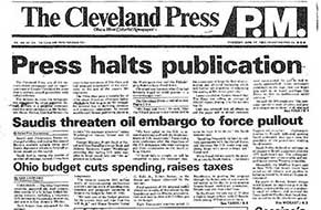 Front page of last issue of the Press, June 17, 1982