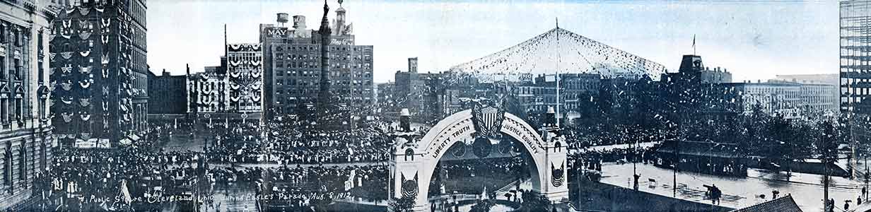 Public Square, Cleveland, Ohio during Eagles Parade, Aug 8, 1912