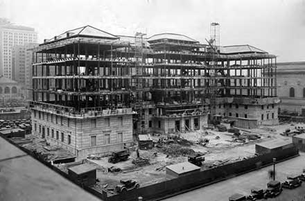 Construction of the Board of Education Building, 1930.