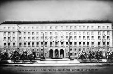Artist rendition of the Board of Education Building, 1930.
