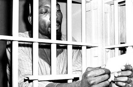 Fred (Ahmed) Evans in jail, 1968