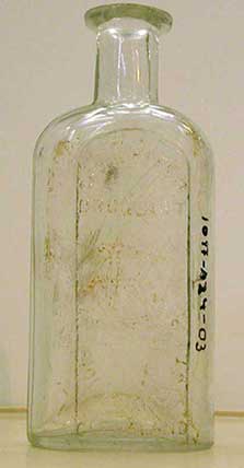 Clear glass medicine bottle