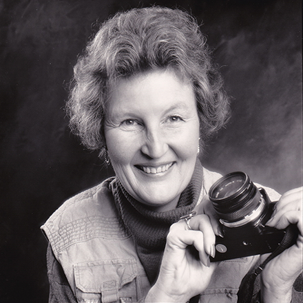Portrait of photographer Jennie Jones.  Photo by Herb Ascherman.