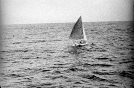 Robert Manry in sailboat Tinkerbelle, 1965