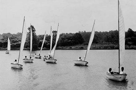 Sailboat race at Mentor Harbor Yacht Club, 1951.