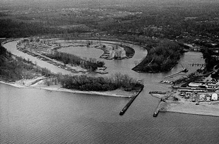 Aerial of Mentor Lagoons, looking South, 1956.