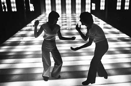 Two unidentified dancers at Parma's Dixie Electric Disco, 1977